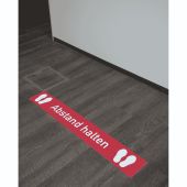 Fussbodenaufkleber Rot &lt;br /&gt;&#171;Abstand halten&#187;