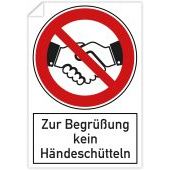 Aufkleber &#171;Zur Begr&#252;&#223;ung kein H&#228;ndesch&#252;tteln&#187;