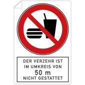 Aufkleber &#171;Der Verzehr ist im Umkreis von 50 m nicht gestattet&#187;