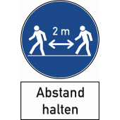Warnschild &#171;2 m Abstand halten&#187;