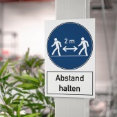 Warnschild &#171;2 m Abstand halten&#187;
