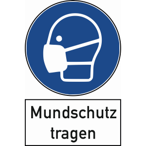 Warnschild &#171;Mundschutz tragen&#187;